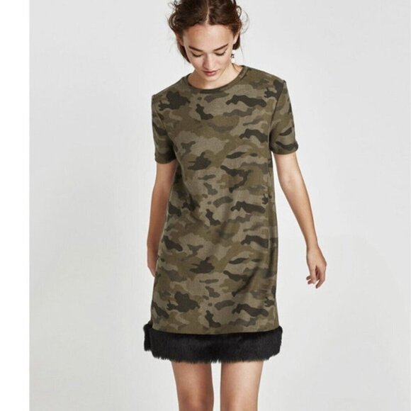 Zara Camo Dress Size Small - Picture 9 of 9